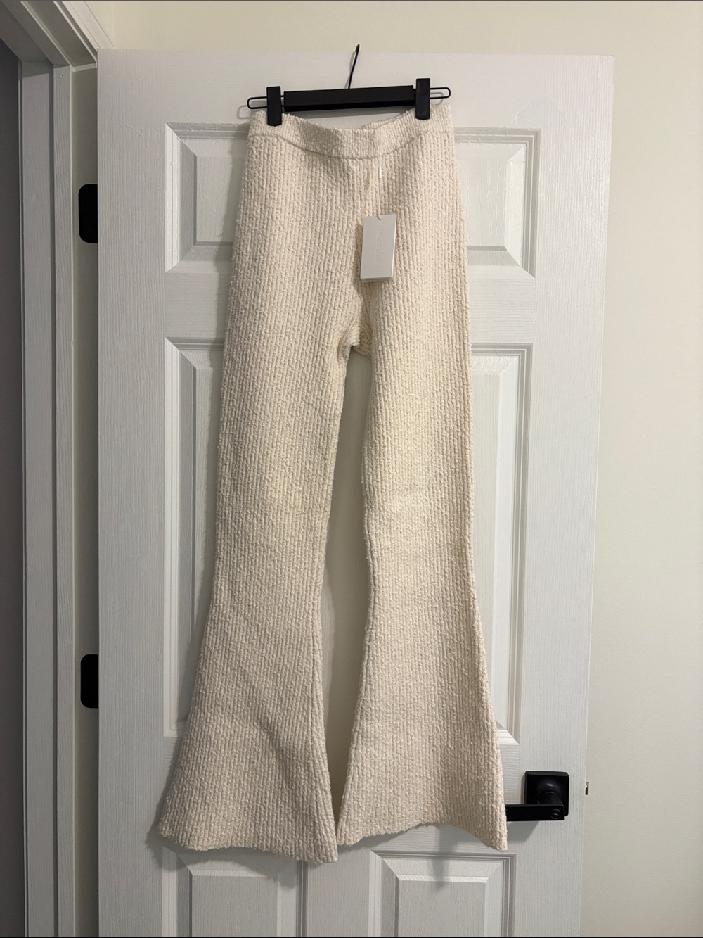 Helmut Lang Muslin Rib Flare Pants in Cream